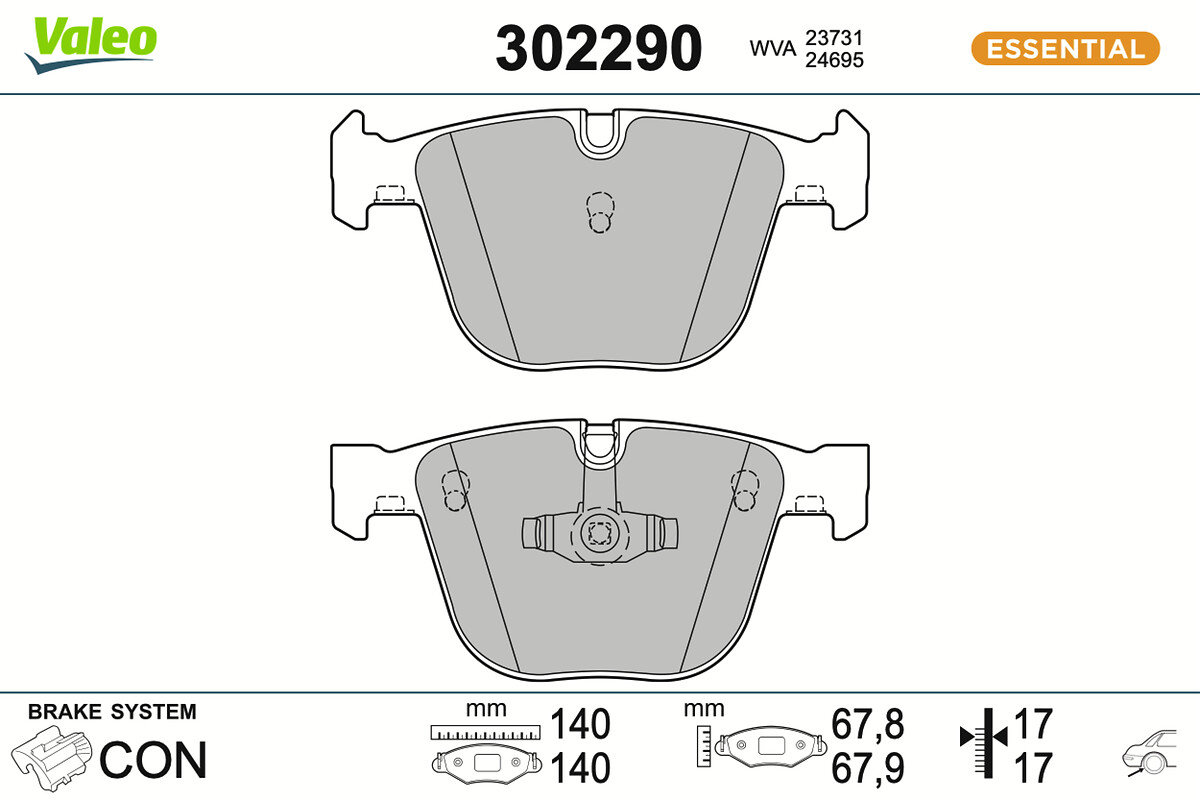 Jogo de 4 pastilhas de travão VALEO ref. 302290